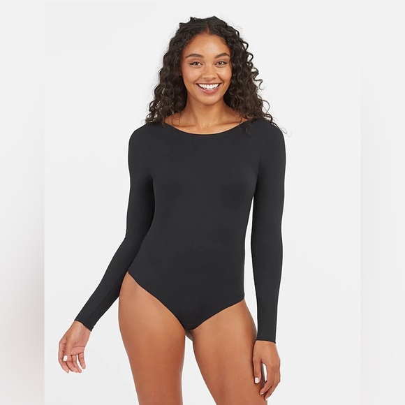 SPANX Tops - SPANX Suit Yourself Long Sleeve Scoop Neck Bodysuit Medium